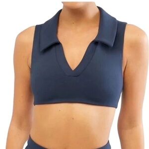 WeWoreWhat Navy Blue Sleeveless Crop Tank Top size Medium